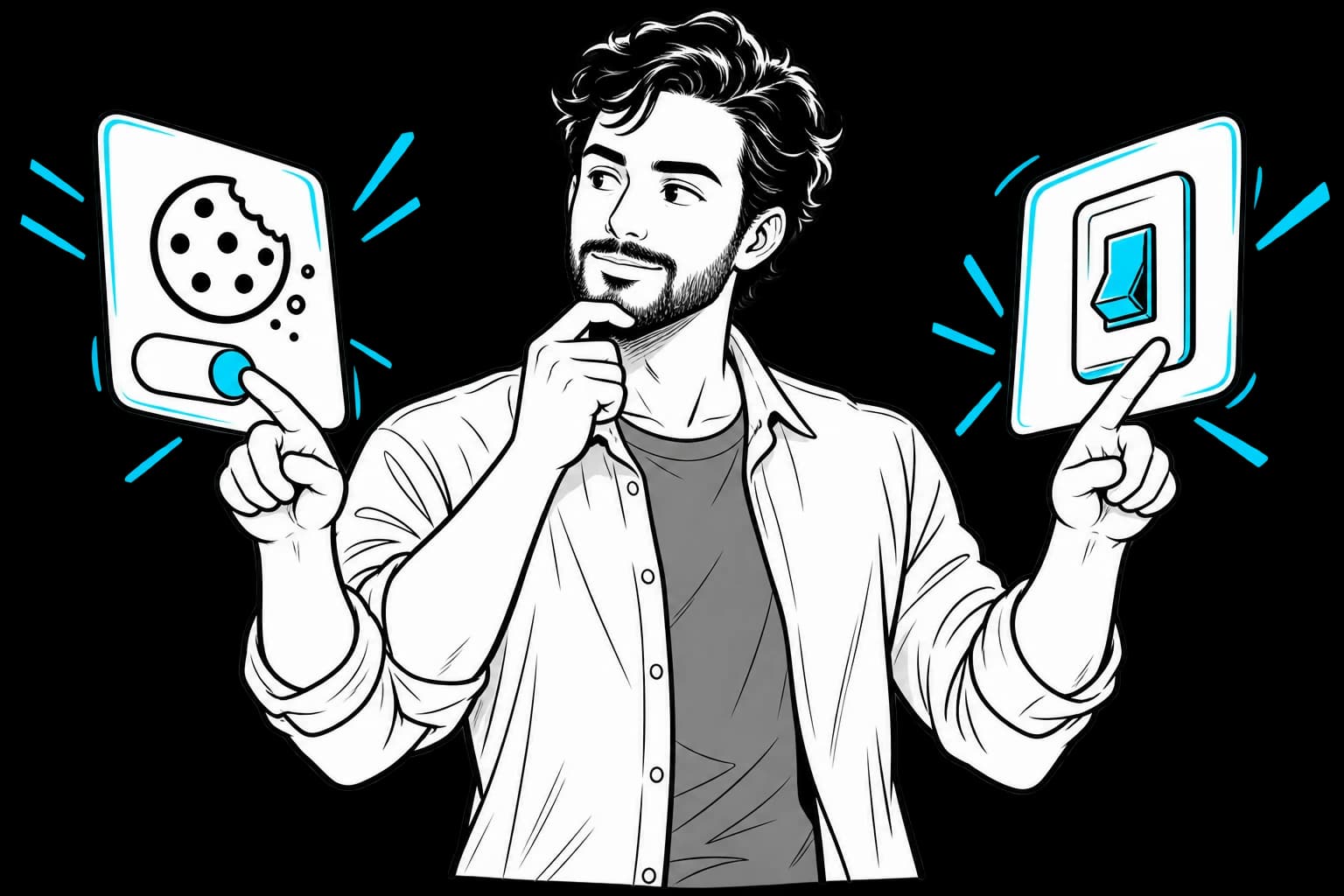 Man adjusting cookie preferences